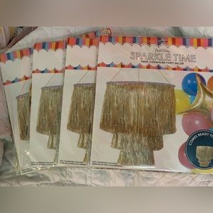 4 Gold Tensile Faux Party Chandelier NEW